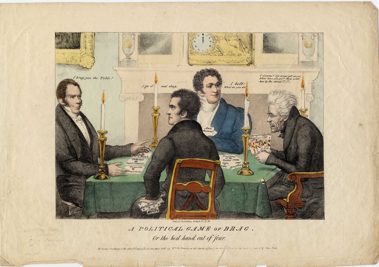 Polityczna gra w przechwałki, czyli najlepsze rozdanie z czterech, 1831 autorstwa American School