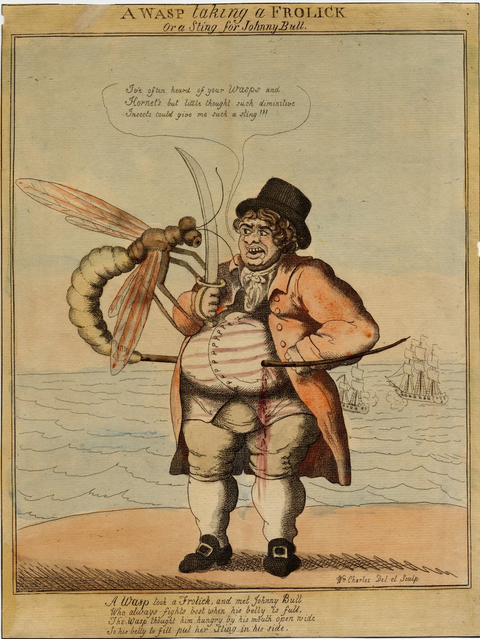 Osa bawiąca się, 1813 (akwaforta ręcznie kolorowana) autorstwa American School