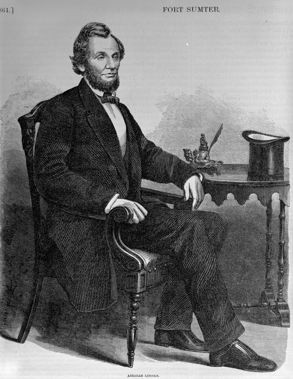 Abraham Lincoln, z Harpers Pictorial History of the Civil War autorstwa American School