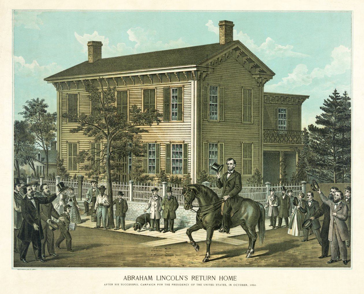 Powrót Abrahama Lincolna do domu, ok. 1860 r. autorstwa American School