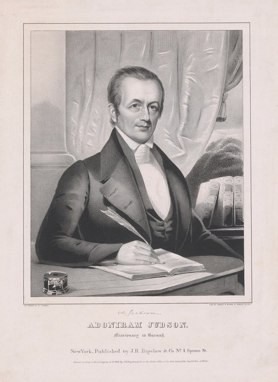 Adoniram Judson 1788 - 1850, misjonarz w Birmie, wyd. 1846. autorstwa American School
