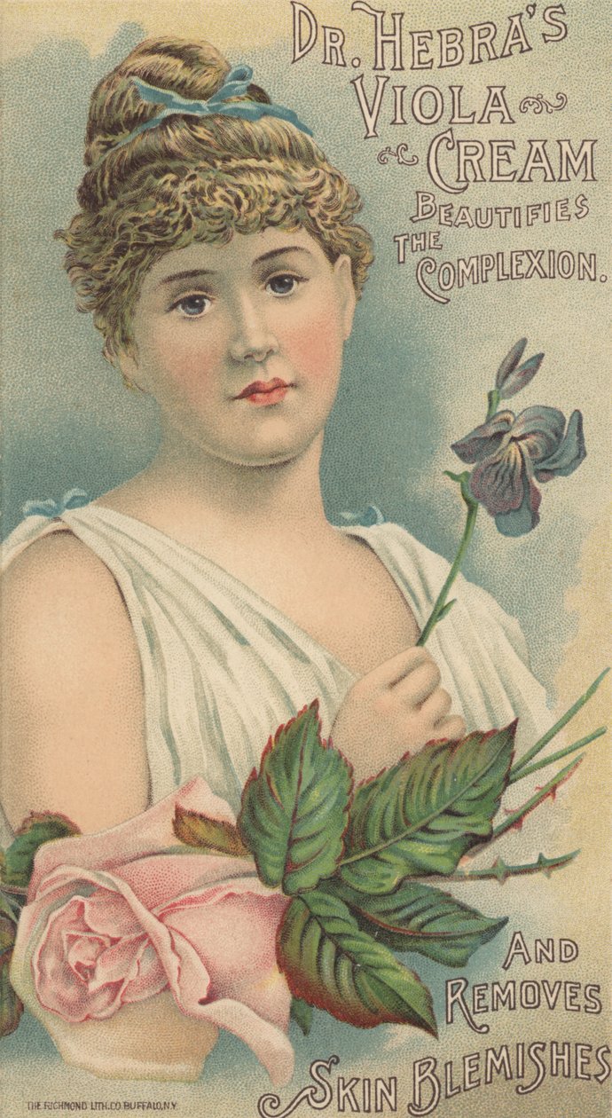 Reklama Dr. Hebras Viola Cream, ok. 1897 r. autorstwa American School
