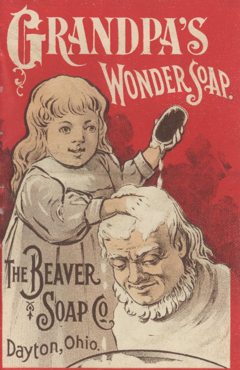 Reklama Grandpas Wonder Soap, ok.1898 r. autorstwa American School