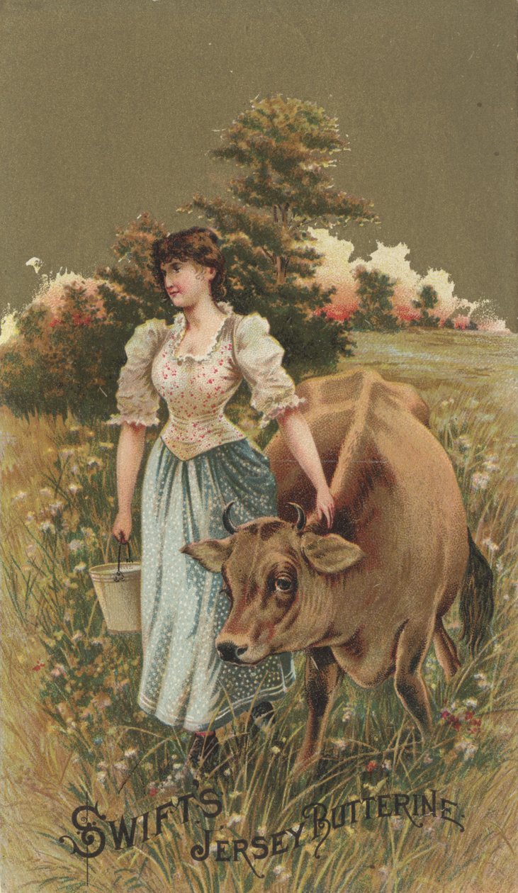 Reklama jerzyków Jersey Butterine, ok.1880 autorstwa American School
