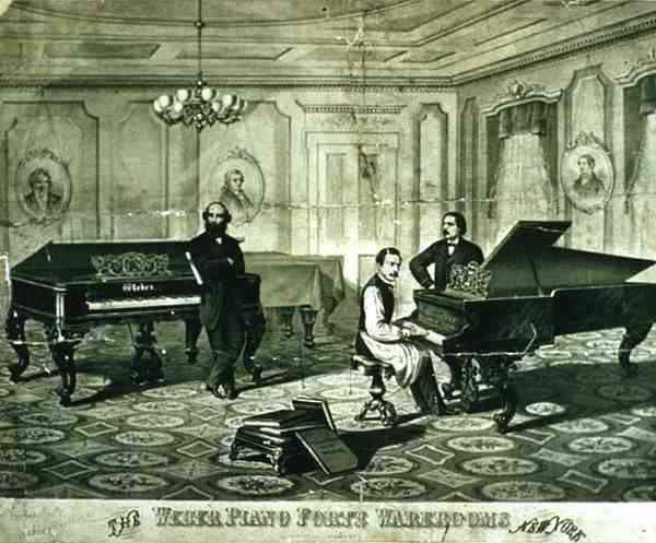 Reklama "Forte Piano Webera", Nowy Jork (litho) autorstwa American School
