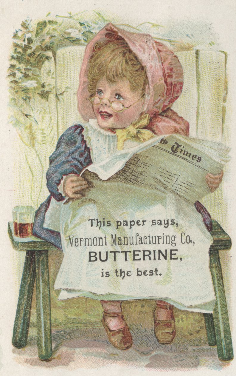 Reklama dla Vermont Manufacturing Co. Butterine, c.1880 autorstwa American School