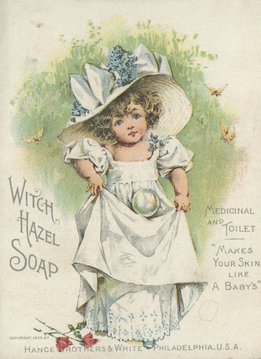 Reklama mydła oczaru wirginijskiego, leku i toalety, 1894 autorstwa American School