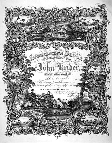 Reklama Johna Kreidera, Gun Makera, Filadelfia, ok. 1860 (lito) autorstwa American School