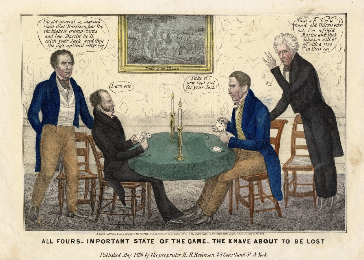 Czworaki: ważny stan gry - waleta, który ma zostać przegrany, 1836 autorstwa American School