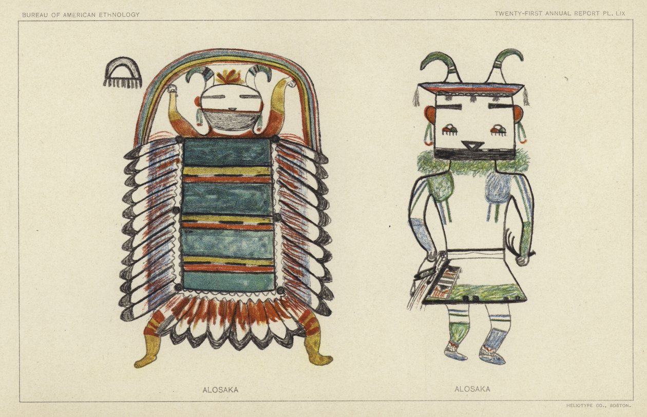 Alosaka (litografia kolorowa) autorstwa American School