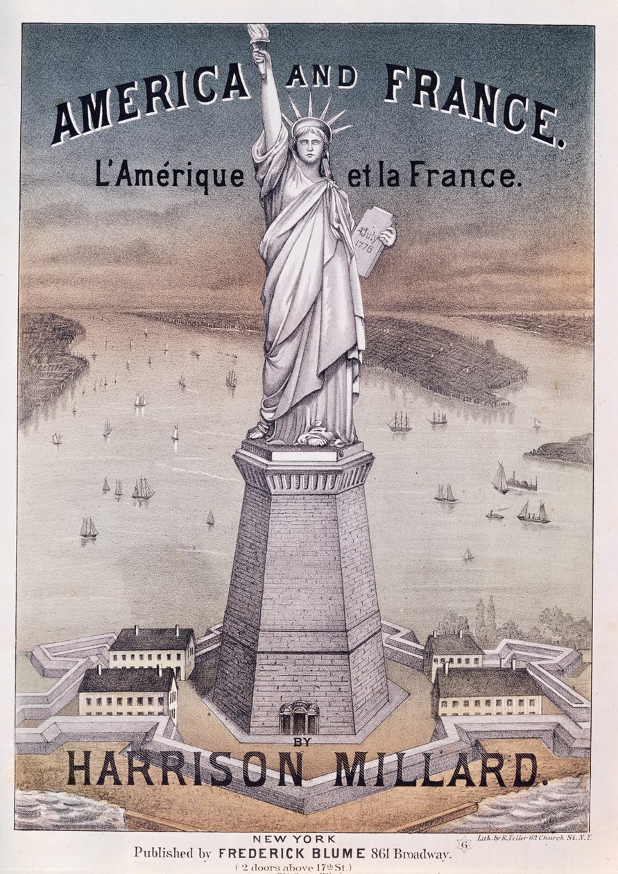 Ameryka i Francja, muzyka do piosenki o Statui Wolności Harrisona Millarda (1830-95) autorstwa American School