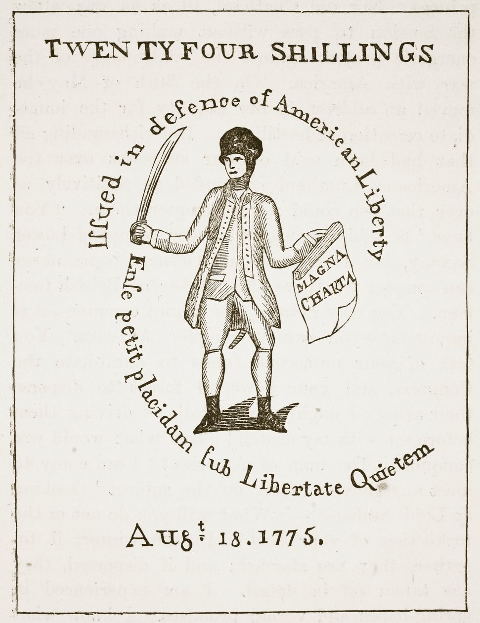 American Bill of Credit, 1775, ilustracja z Cassells Illustrated History of England (zdjęcie w sepii) autorstwa American School