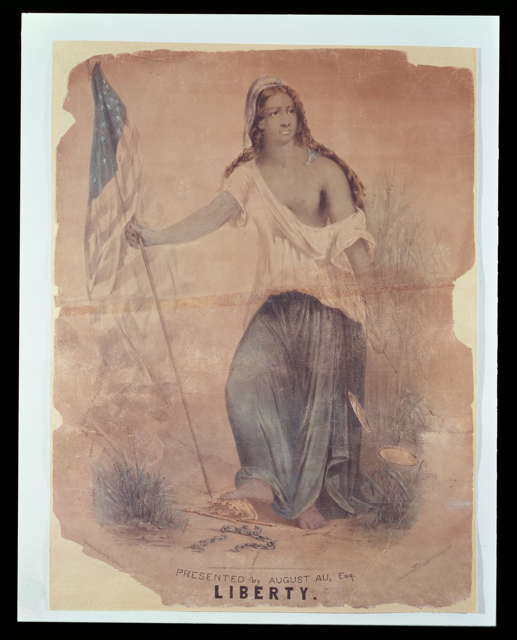 Plakat wojny secesyjnej przedstawiający Wolność, grawerowany przez Hoffmanna, 1870 autorstwa American School