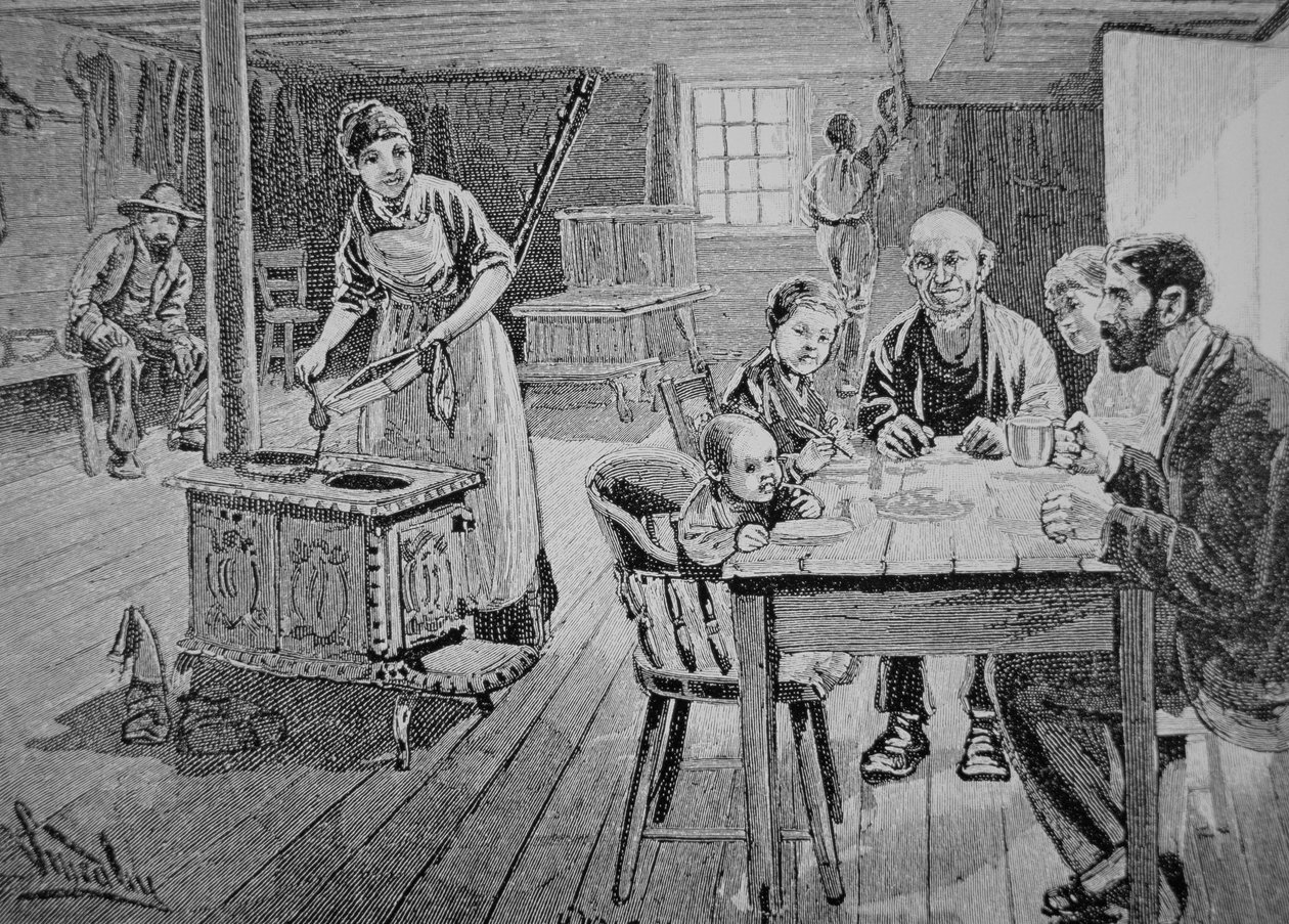 Gospodarstwo amerykańskie (grawerowanie) autorstwa American School