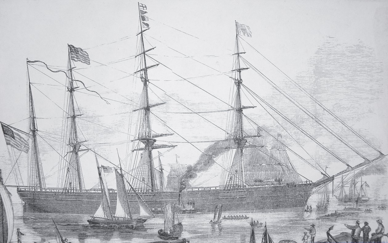 Amerykański żaglowiec „Wielka Republika”, ok. 1853 (rycina) autorstwa American School