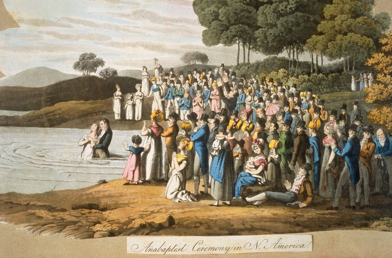 Ceremonia anabaptystów w Ameryce Północnej autorstwa American School
