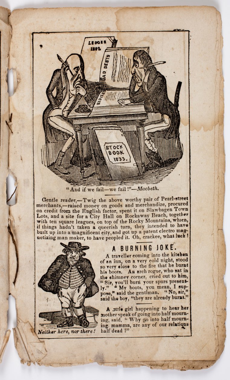 A jeśli nam się nie uda – poniesiemy porażkę! Makbet, strona 7 z komiksu Eltona All-my-back, 1838 autorstwa American School