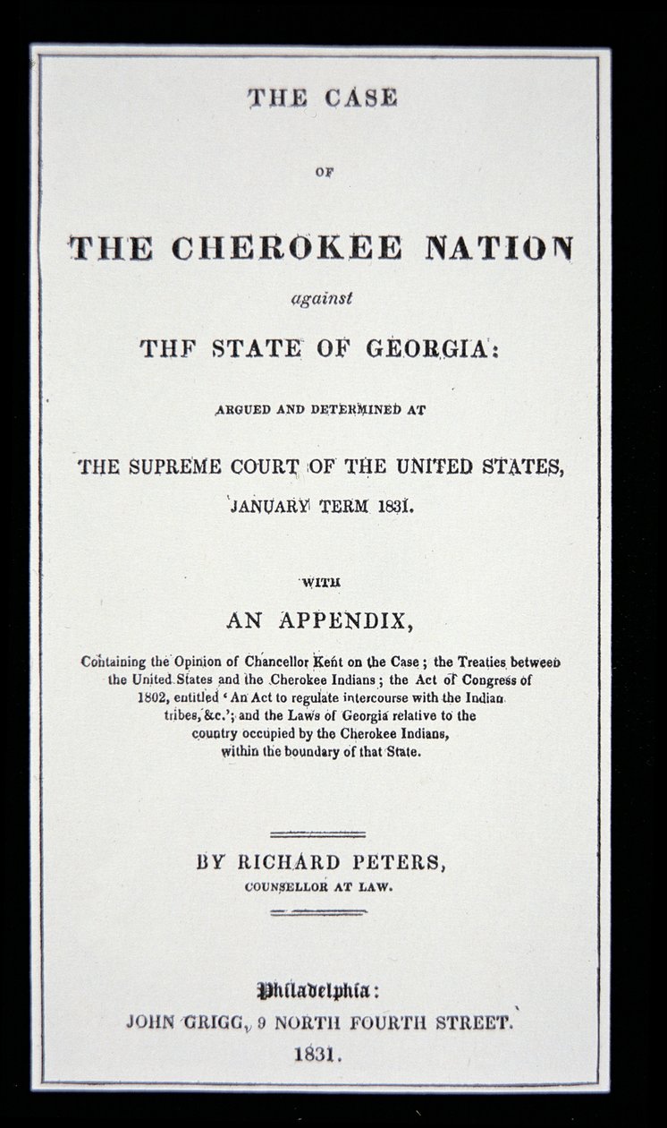 Traktat przeciwko wysiedleniom, autorstwa Cherokee Nation, w odpowiedzi na przymusowe wysiedlenie Indian z ich ojczyzny autorstwa American School