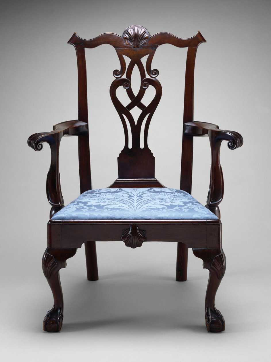 Fotel, ok. 1760-1790 (orzech czarny; sosna południowa żółta) autorstwa American School