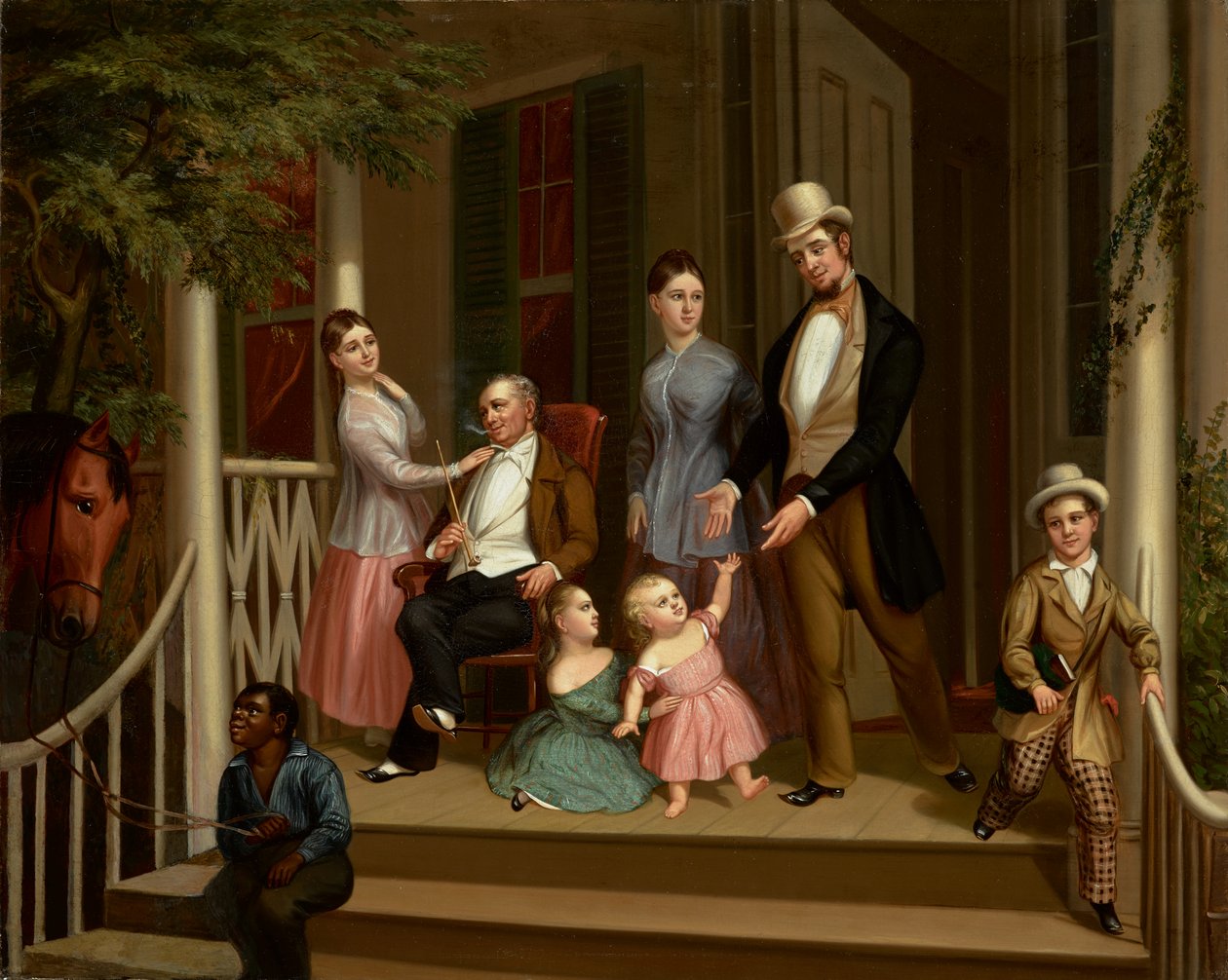 Grupa rodzinna Ashe-Moses, ok. 1845 (olej na płótnie) autorstwa American School