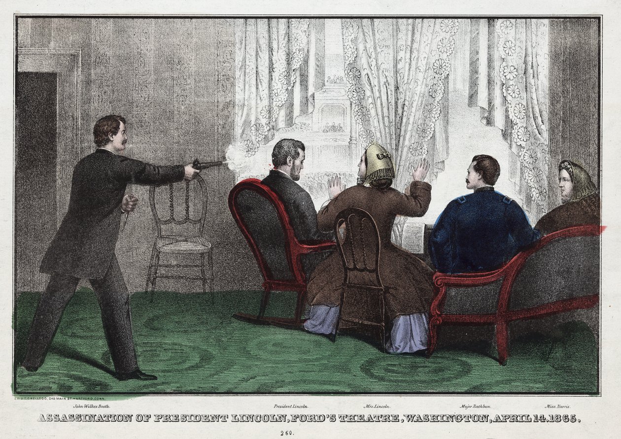 Zamach na prezydenta Lincolna, Teatr Forda, Waszyngton, 14 kwietnia autorstwa American School