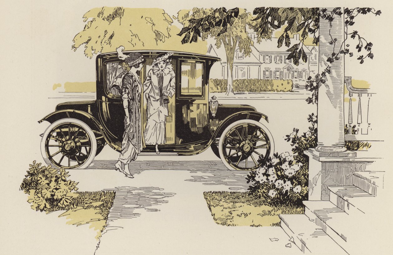 Ilustracje linii samochodów, przed I wojną światową (litografia) autorstwa American School