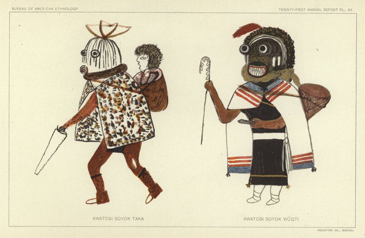 Awatobi Soyok Taka, Awatobi Soyok Wuqti (kolorowa litografia) autorstwa American School