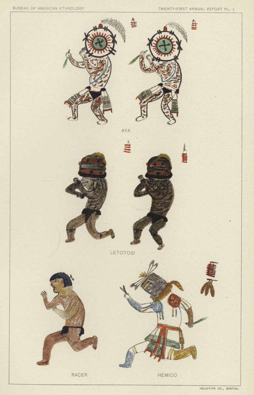 Aya, Letotobi, Racer, Hemico (kolorowa litografia) autorstwa American School