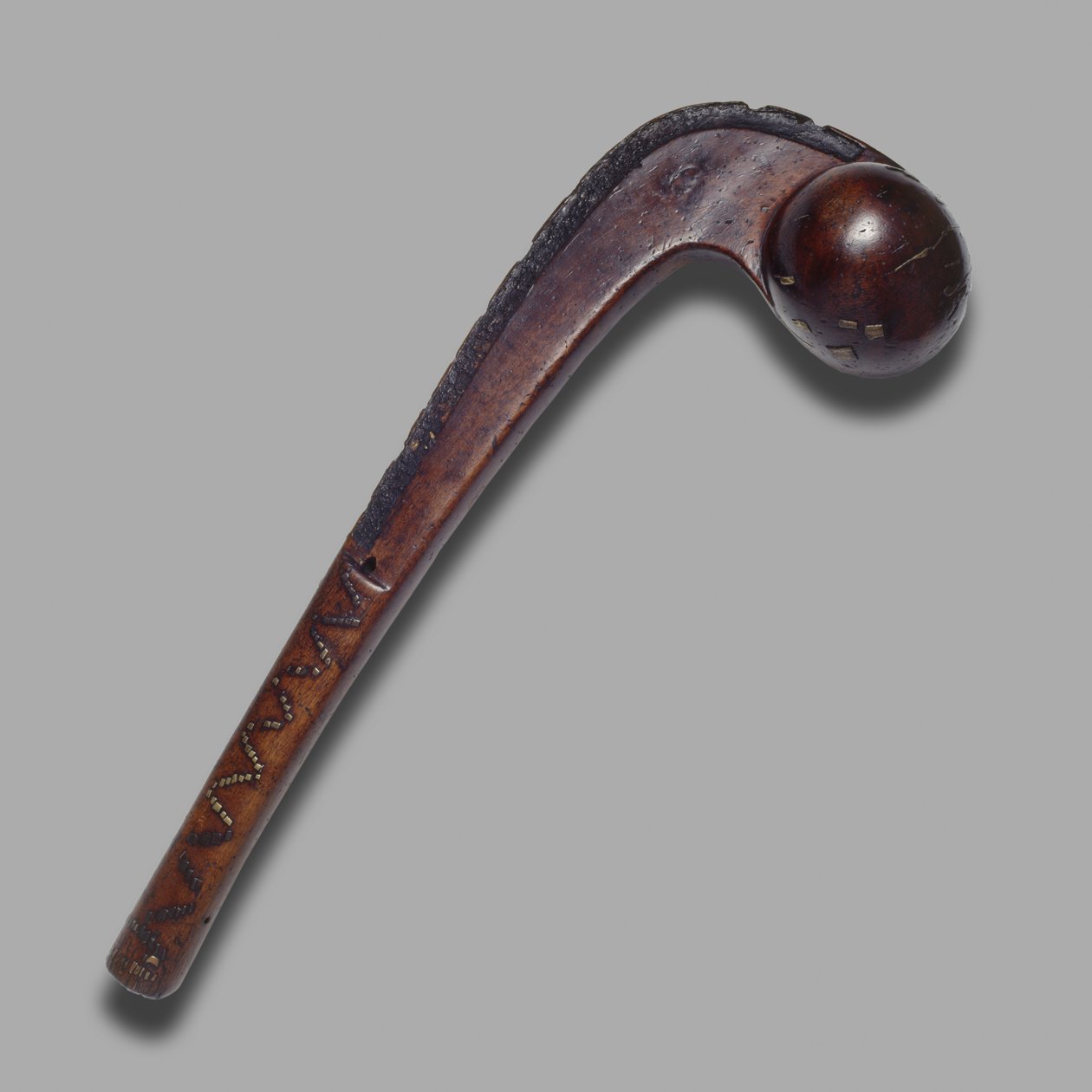 Ball-headed Tomahawk Club (drewno i mosiądz) autorstwa American School