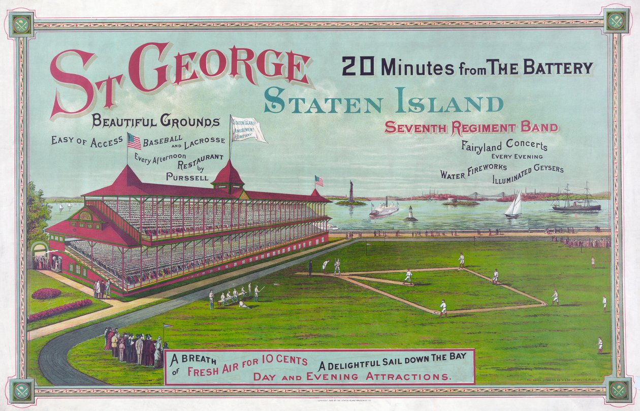 Boisko do baseballu w parku St. George na Staten Island autorstwa American School