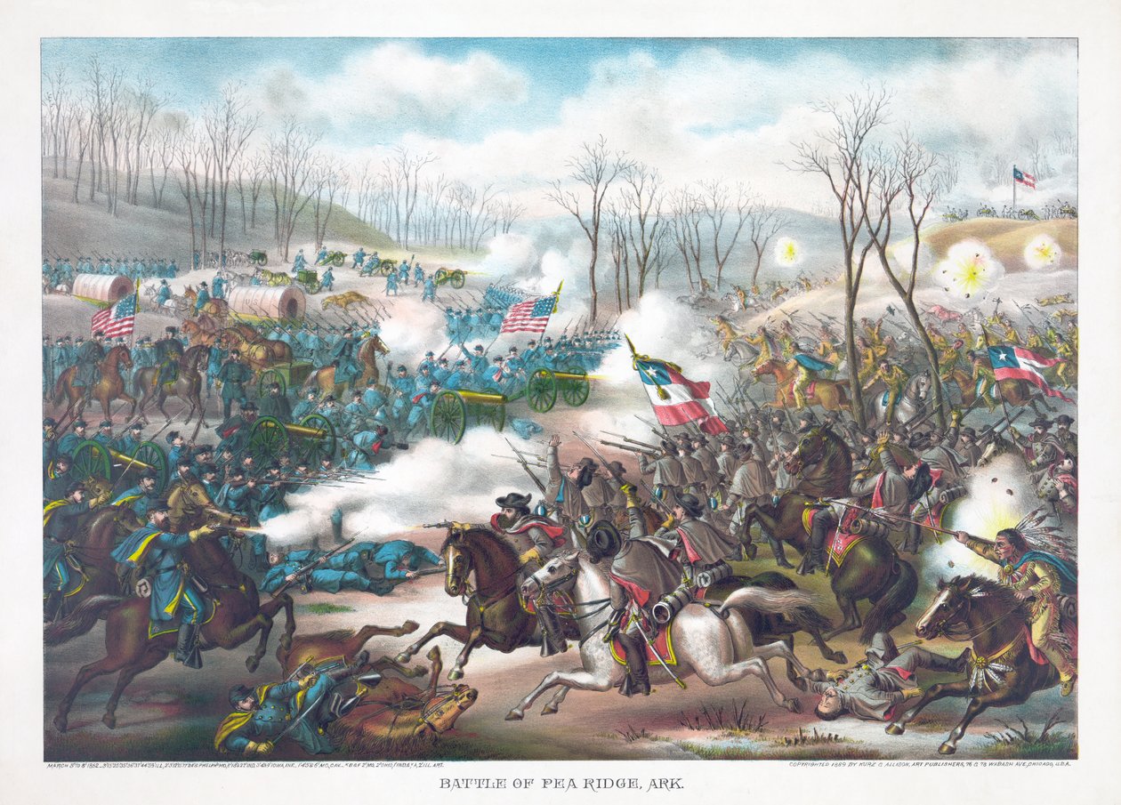 Bitwa pod Pea Ridge, Arkansas, wyd. Kurz i Allison, 1889 autorstwa American School