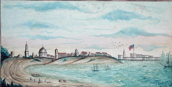 Plaża pod Vera Cruz, Meksyk (akwarela na papierze) autorstwa American School