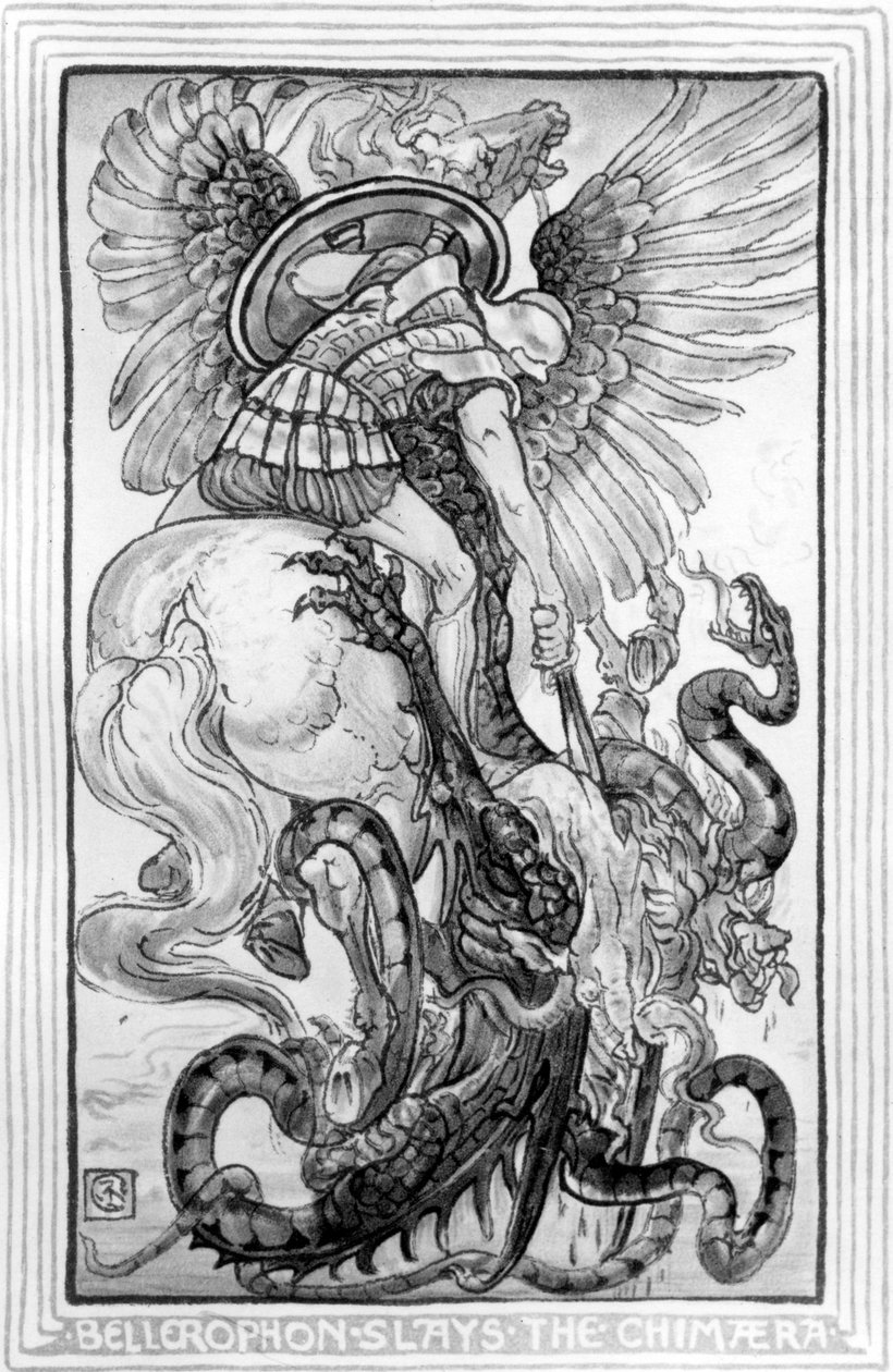 Bellerophon Slayed the Chimera, zaczerpnięty z The Wonder-Book for Girls and Boys napisanej przez Nathaniela Hawthorne