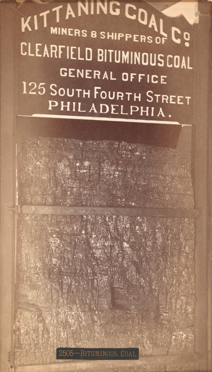Węgiel bitumiczny, wystawa Kittaning Coal Co.s, 1876 (odbitka srebrna) autorstwa American School