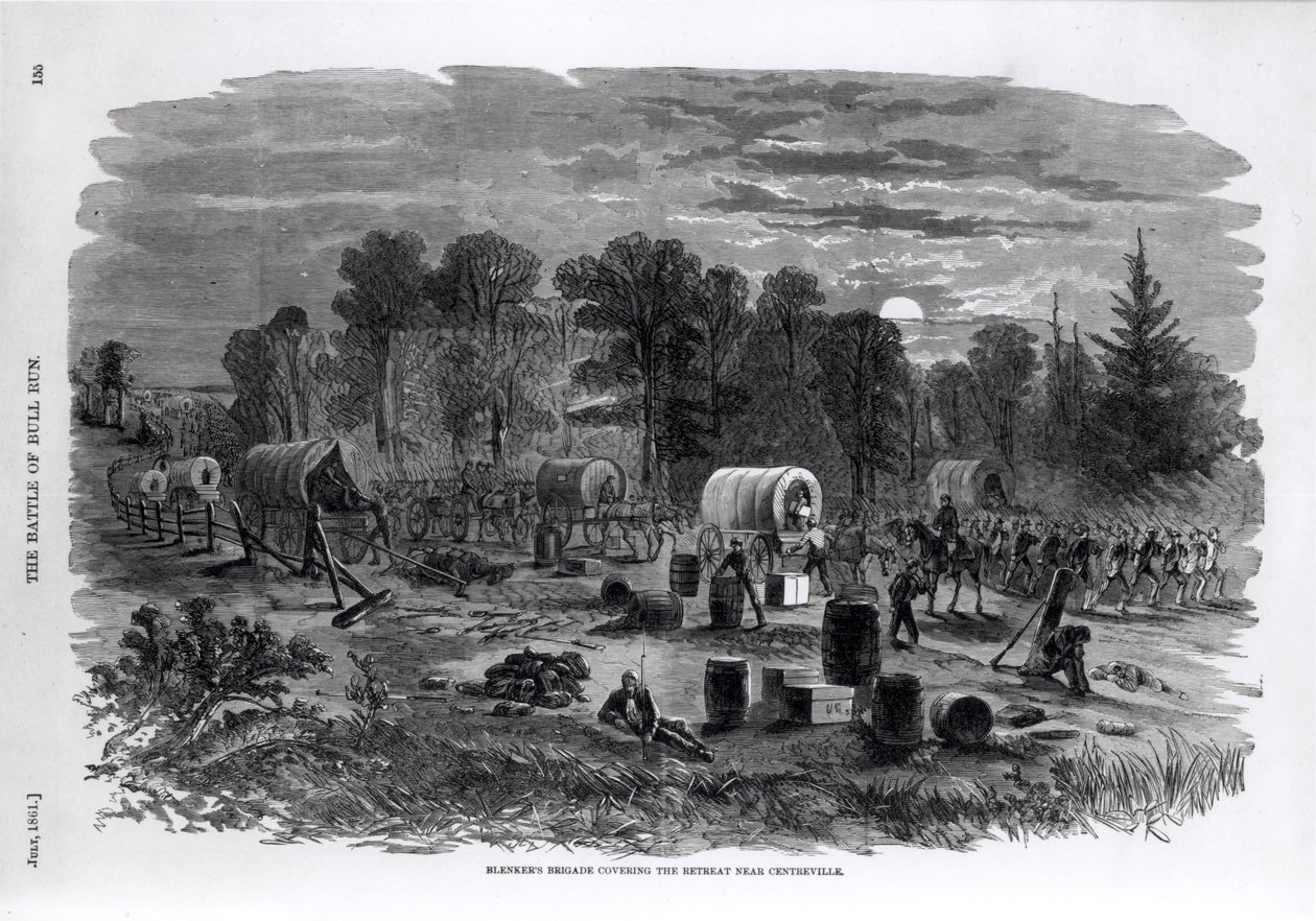 Brygada Blenkera osłaniająca odwrót w pobliżu Centreville, lipiec 1861 r., z "Harper
