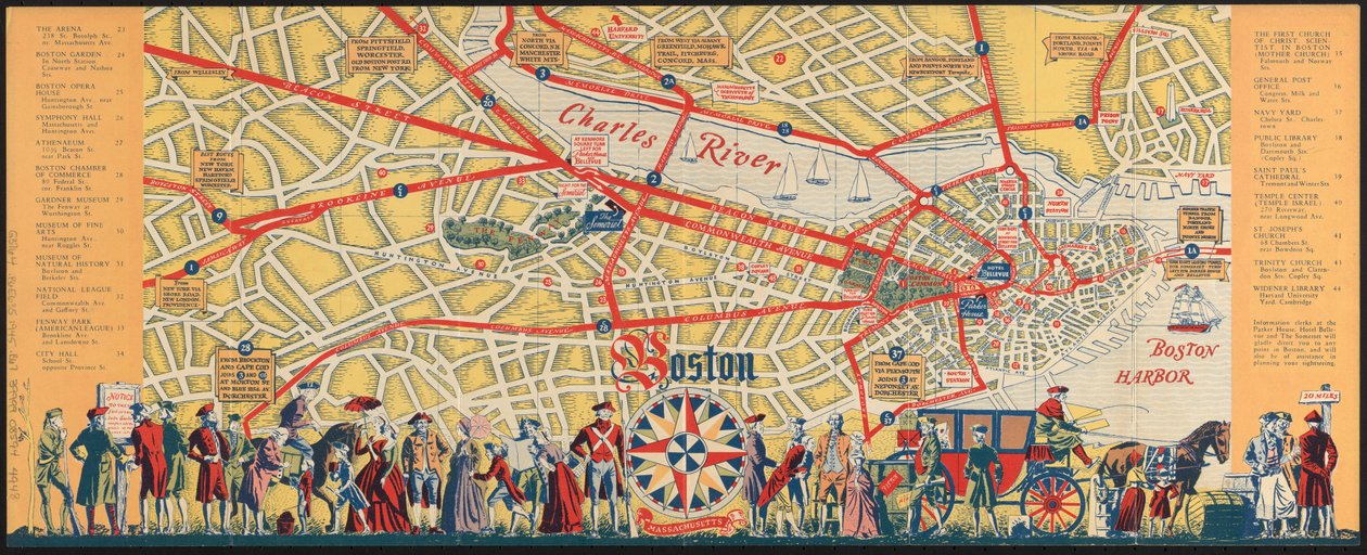 Boston to miasto przeglądające: co zobaczyć i jak cieszyć się wizytą, ok. 1935-45 (kolor lito) autorstwa American School