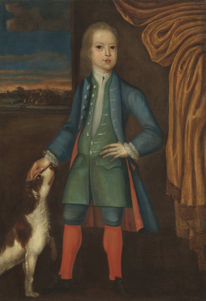 Chłopiec w niebieskim płaszczu, ok.1730 autorstwa American School