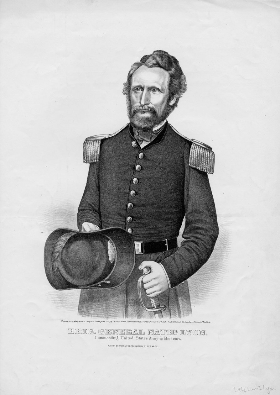 Bryg. Generał Nathl. Lyon, wyd. autorstwa Curriera i Ivesa, 1861 autorstwa American School