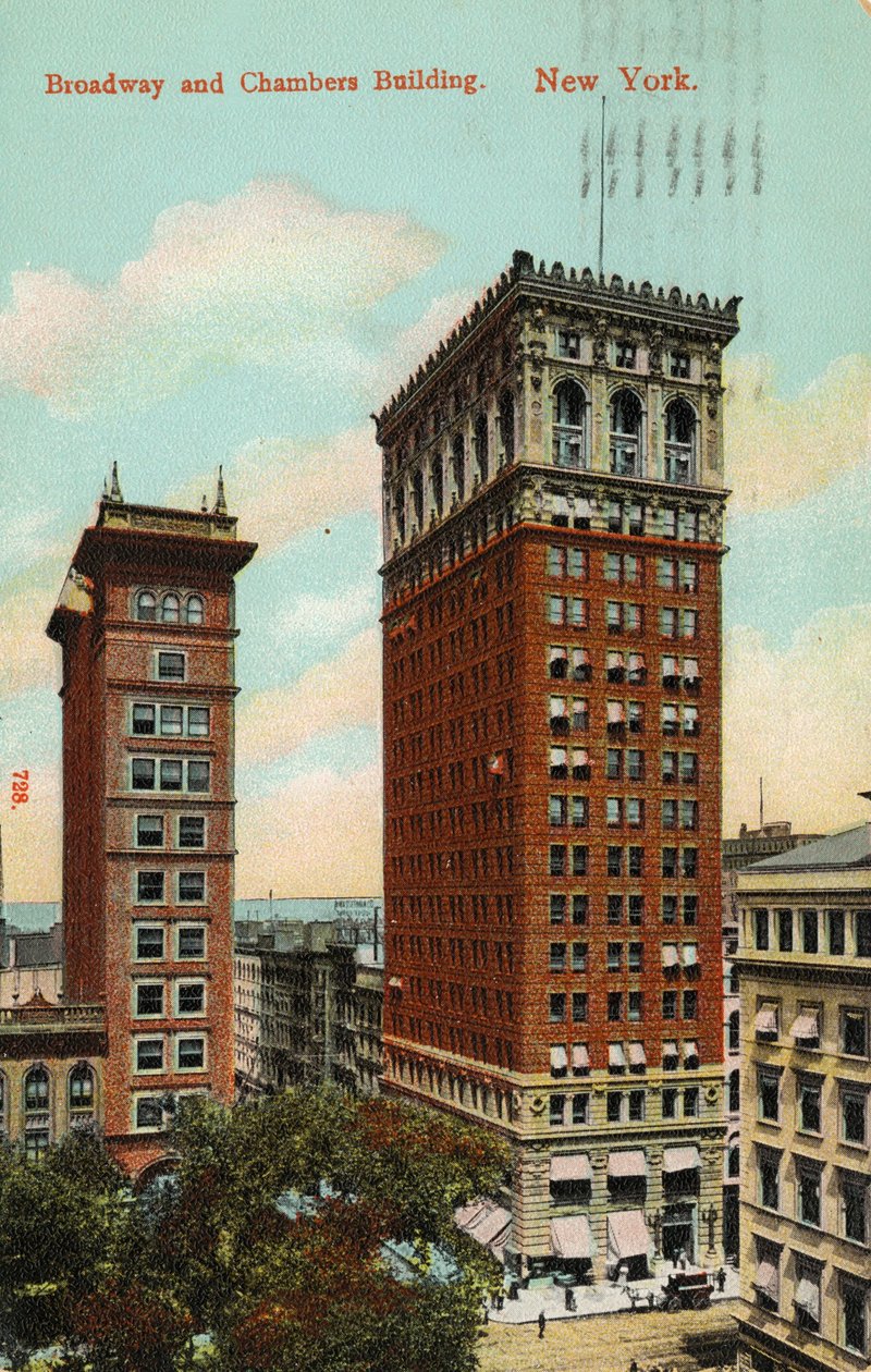 Budynek Broadway i Chambers, Nowy Jork, ok. 1900-09 autorstwa American School