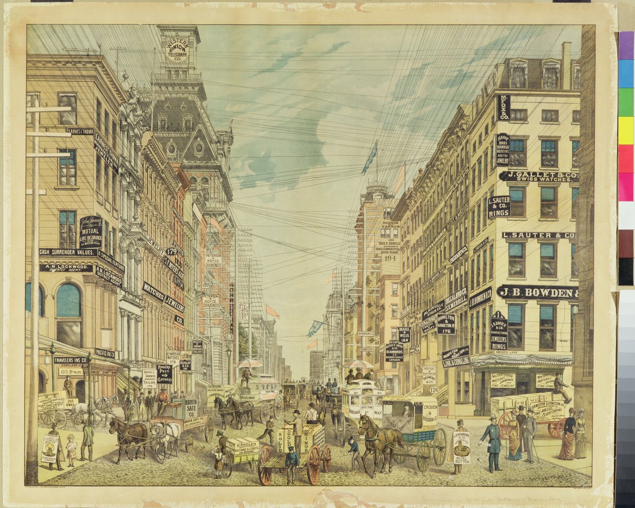 Broadway i Maiden Lane autorstwa American School