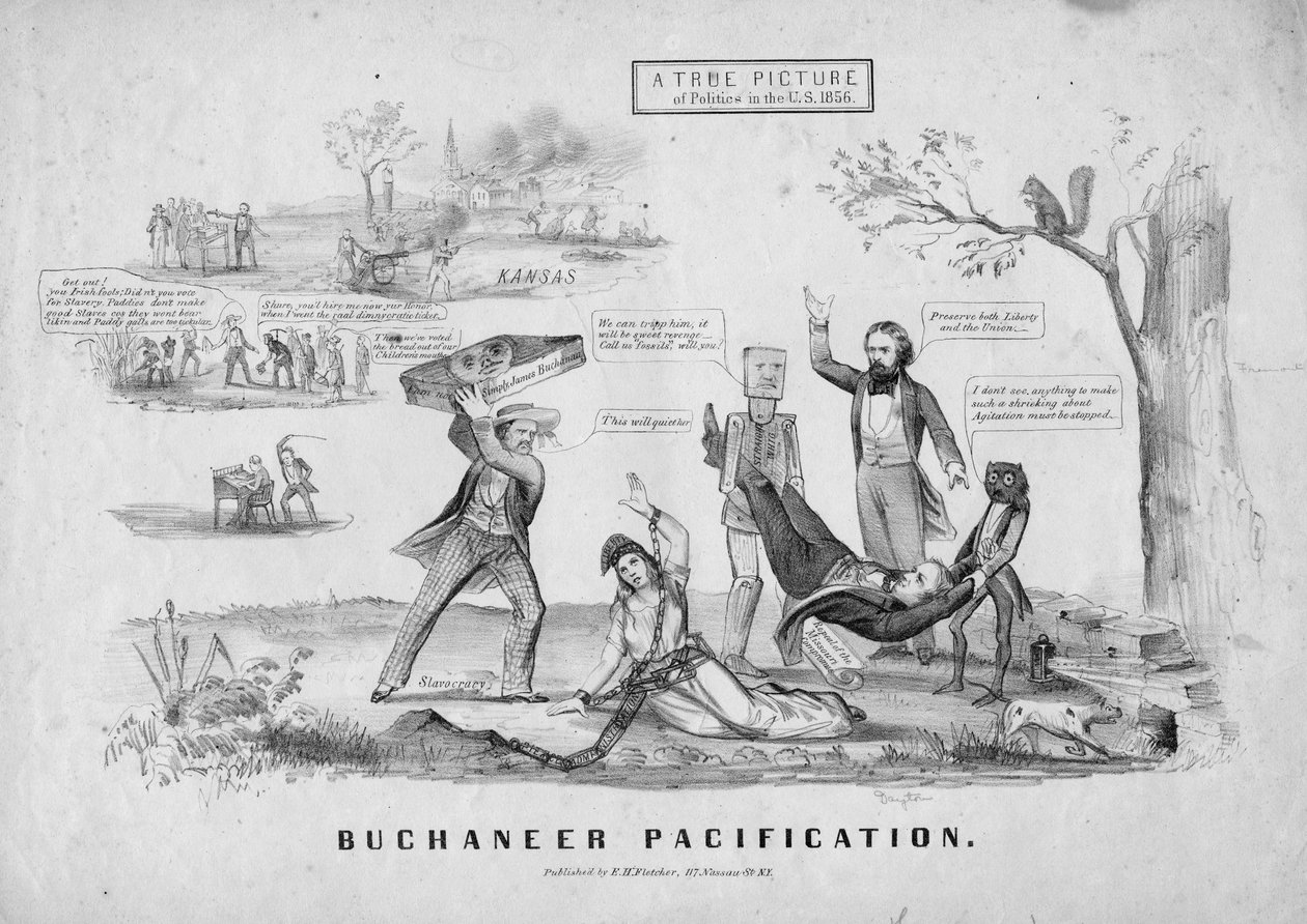 Pacyfikacja korsarzy; opublikowane przez E H Fletcher, Nowy Jork, c.1856 autorstwa American School