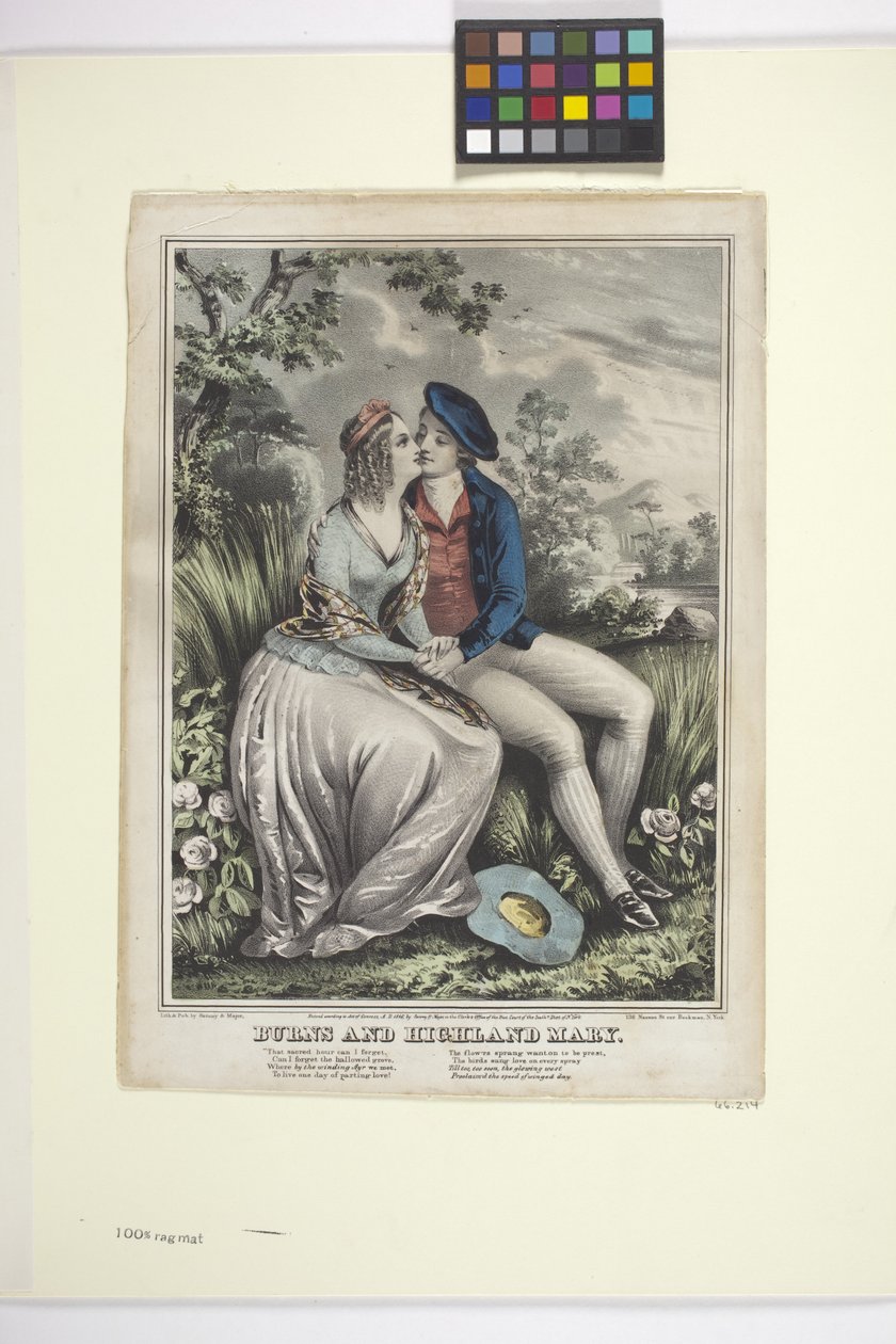 Burns And Highland Mary (litografia ręcznie kolorowana) autorstwa American School