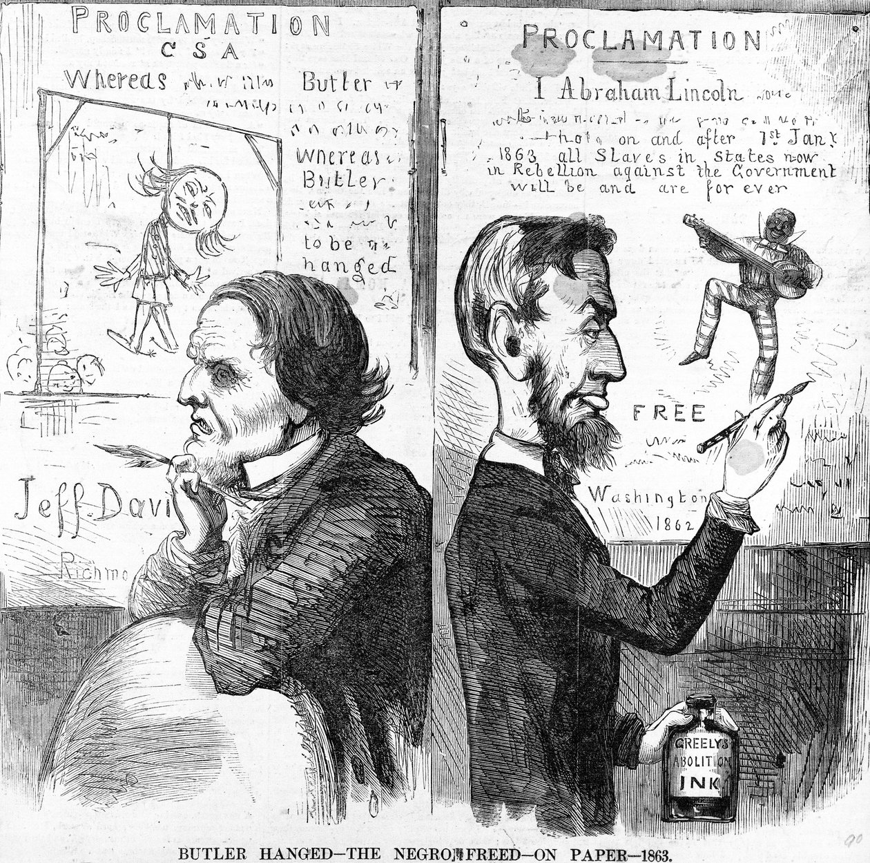Butler powieszony, Murzyn wolny, na papierze, 1863 autorstwa American School