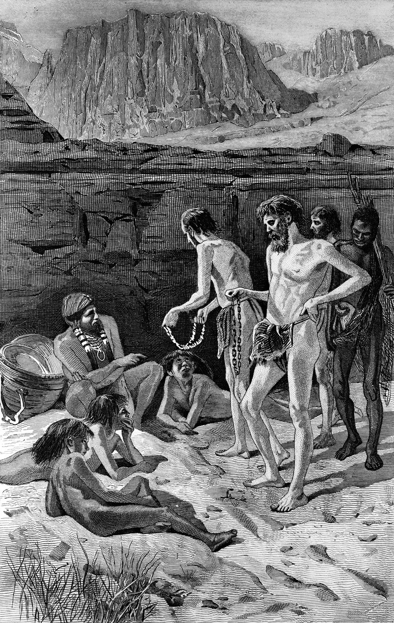 Cabeza de Vaca i jego towarzysze autorstwa American School