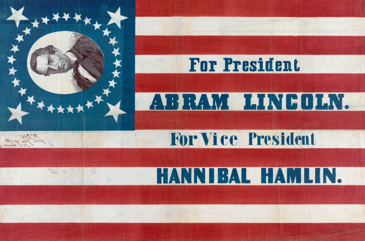 Flaga kampanii dla Abrahama Lincolna autorstwa American School