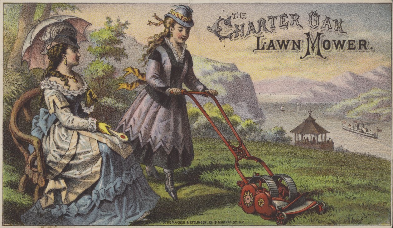 Kosiarka do trawy Charter Oak (chromolitho) autorstwa American School