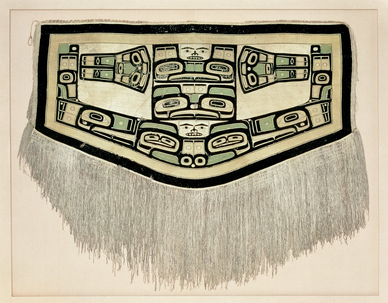 Koc Chilkat, przed 1832 r. (wełna kóz górskich i kora żółtego cedru) autorstwa American School