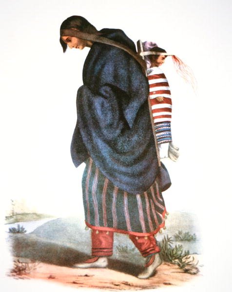 Chippewa Matka i Dziecko, ok.1821 (kolor lito) autorstwa American School