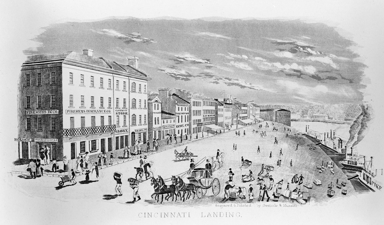 Lądowanie w Cincinnati, 1841 autorstwa American School