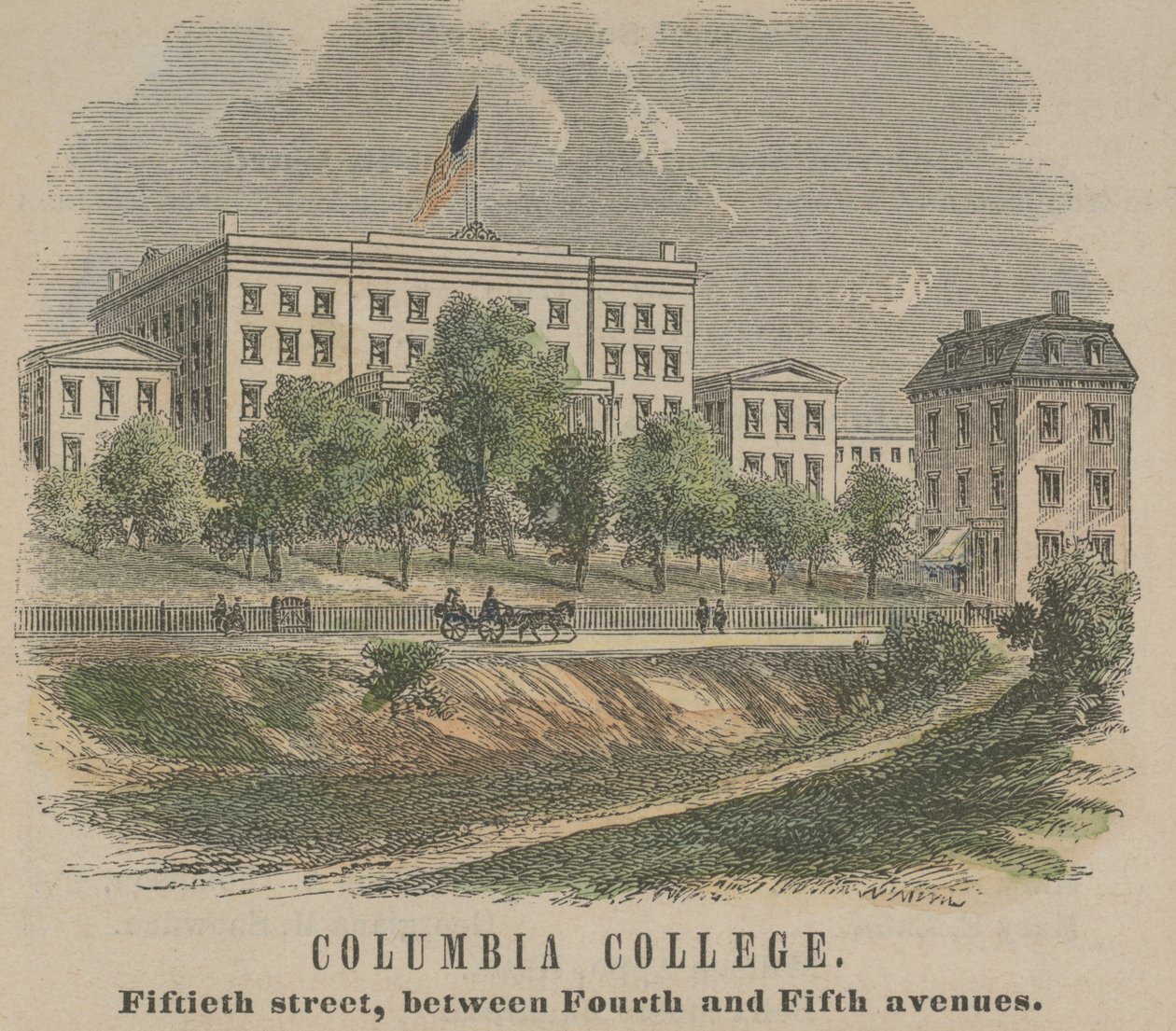 Columbia College, Fiftieth Street, między Czwartą a Piątą Aleją, 1865 autorstwa American School